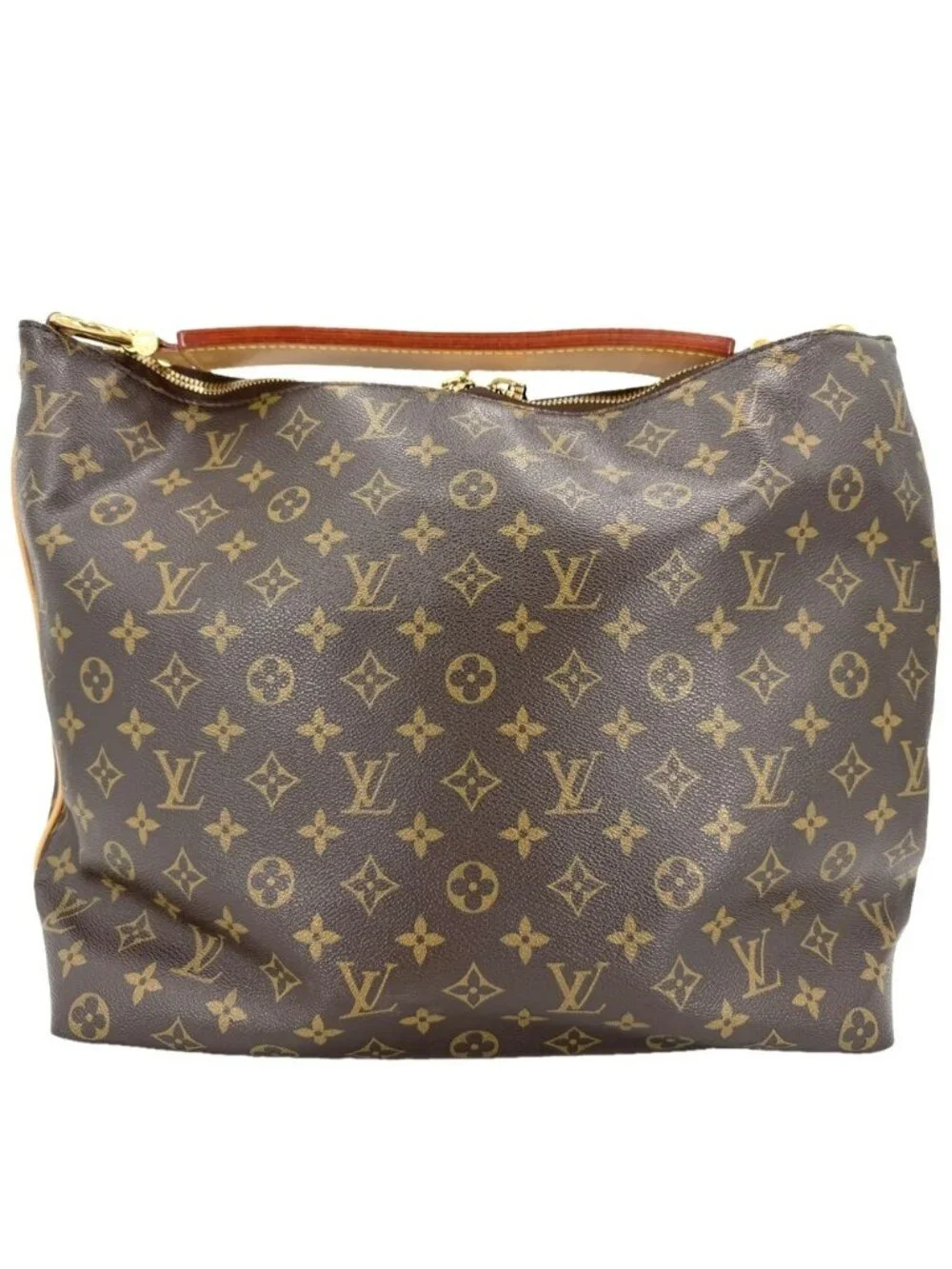 Louis Vuitton Handbag Sully MM Shoulder Monogram Canvas Brown Gold Vintage